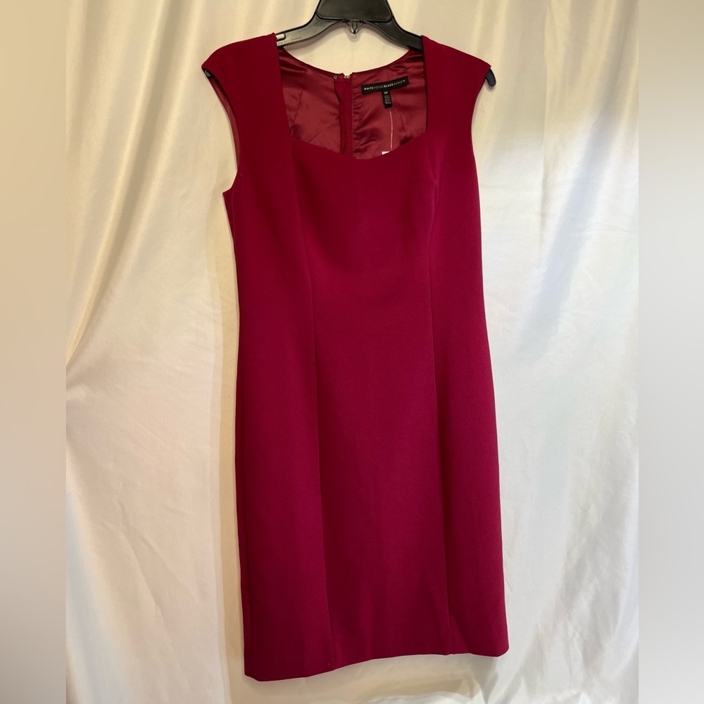 White House Black Market Empress Red Sweetheart Neckline Office/Cocktail Dress
